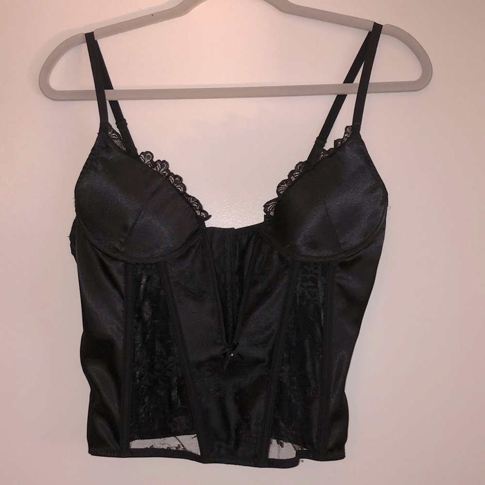 Fantasy Lingerie | deep plunge lace/satin corset